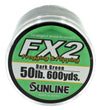 Sunline FX2 Braided Fishing Line 80 lb. 90 yds. Spool Dark Green