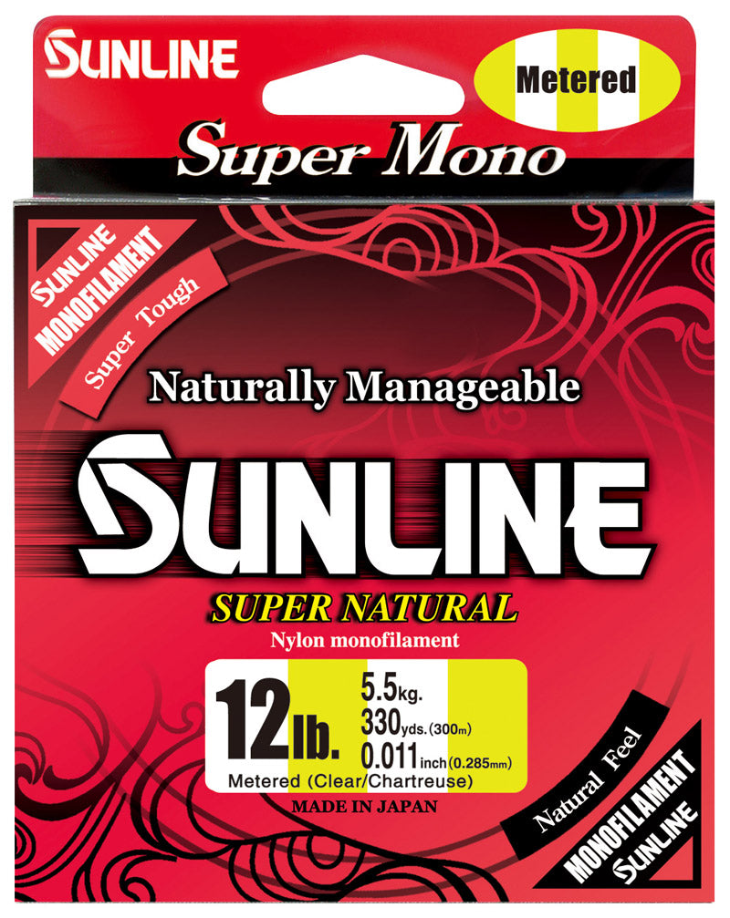 Sunline 63760612 Super Natural Mono, Metered 330yd 16lb