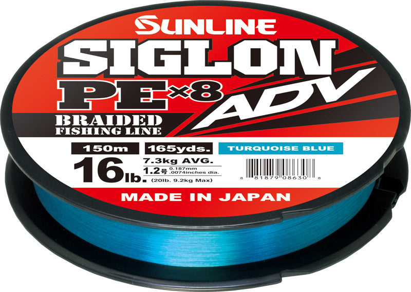 sunline braided fishing line Sunline PEx8 ADV Braid Blue 165 Yards 24 pound